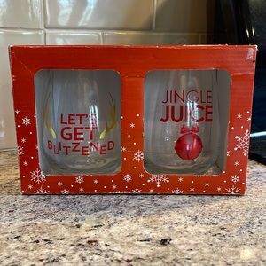 Set of two stemless wine glasses 18 ounces